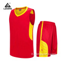 Uniforme da basket giallo logo personalizzato a basso prezzo